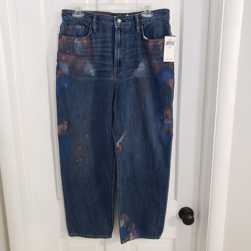 Lauren Ralph Lauren‎ Womens Atlas Wash Jeans SZ 10 Relaxed Crop Painted G…